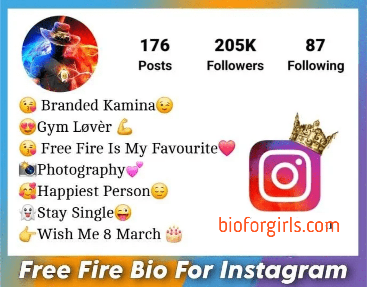 Best Free Fire Bio For Instagram