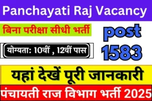 Panchayati Raj Vacancy 2025