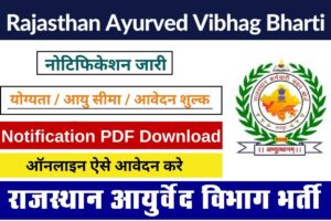 RPSC Ayurved Vibhag Bharti 2025